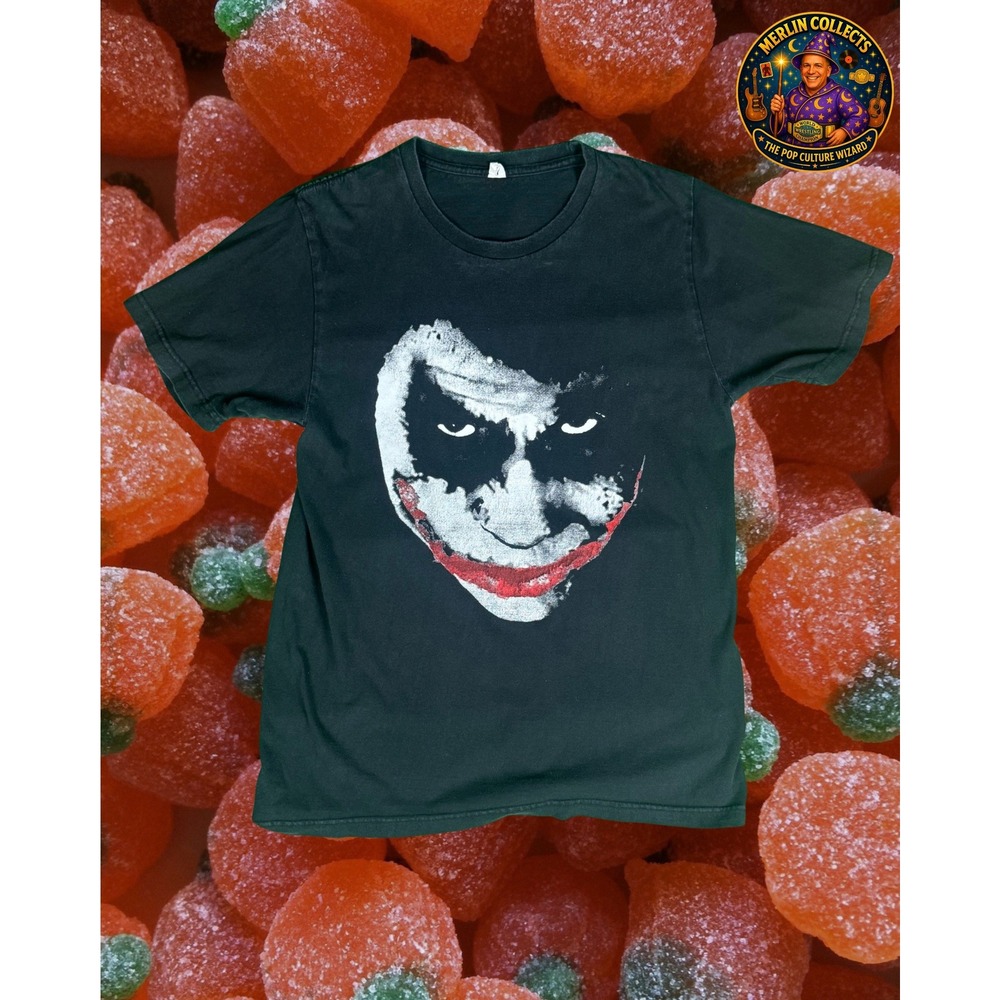 The Joker Dark Knight Heath Ledger Graphic T-Shirt Black Mens Small DC Comics